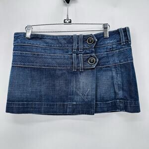 Vintage Y2K CoH Citizen of Humanity Denim Micro Mini Wrap Skirt Womens 29 Grunge